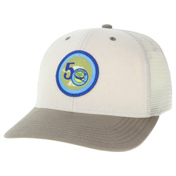 50 Years Circle Printed Patch Stone/Clay Trucker Ball Cap