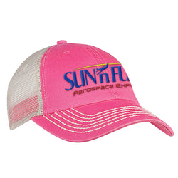 SUN 'n FUN Hot Pink/Stone Mesh Back Velcro Closure Unstructured Ball Cap