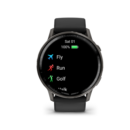 Garmin D2 Air X15 Aviator Smartwatch: Slate with Black Silicone Band