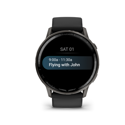 Garmin D2 Air X15 Aviator Smartwatch: Slate with Black Silicone Band