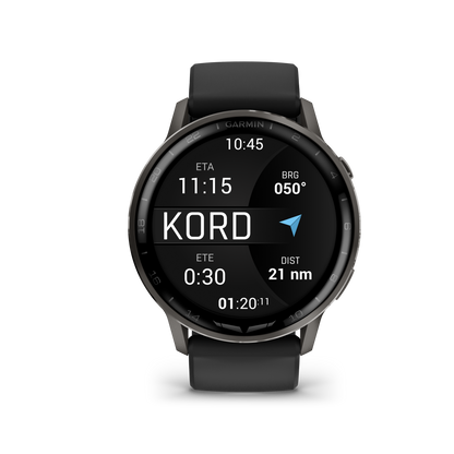 Garmin D2 Air X15 Aviator Smartwatch: Slate with Black Silicone Band