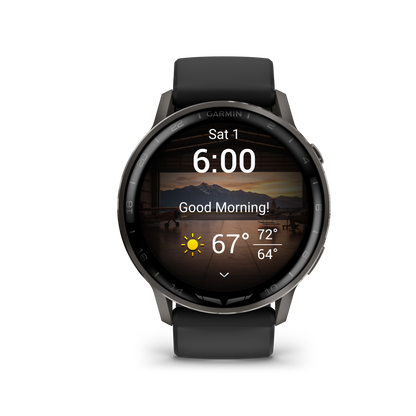 Garmin D2 Air X15 Aviator Smartwatch: Slate with Black Silicone Band