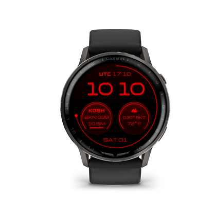 Garmin D2 Air X15 Aviator Smartwatch: Slate with Black Silicone Band