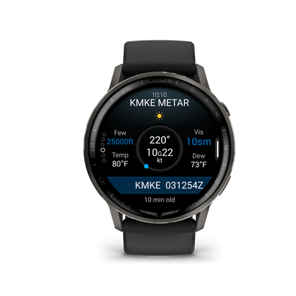 Garmin D2 Air X15 Aviator Smartwatch: Slate with Black Silicone Band