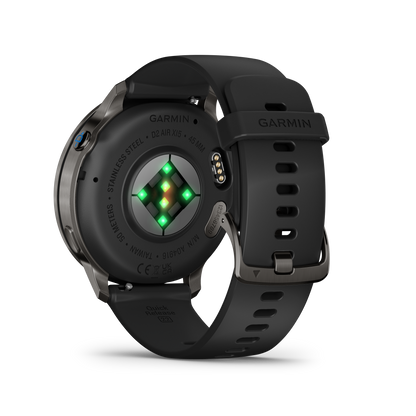 Garmin D2 Air X15 Aviator Smartwatch: Slate with Black Silicone Band