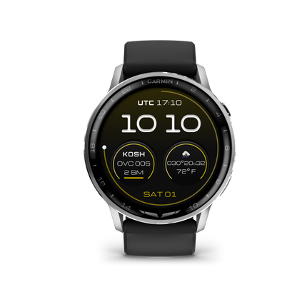 Garmin D2 Air X15 Aviator Smartwatch – Silver with Black Silicone Band
