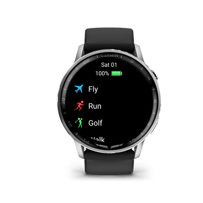 Garmin D2 Air X15 Aviator Smartwatch – Silver with Black Silicone Band