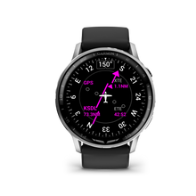 Garmin D2 Air X15 Aviator Smartwatch – Silver with Black Silicone Band