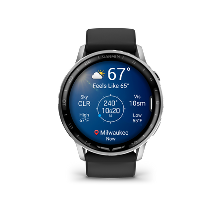 Garmin D2 Air X15 Aviator Smartwatch – Silver with Black Silicone Band