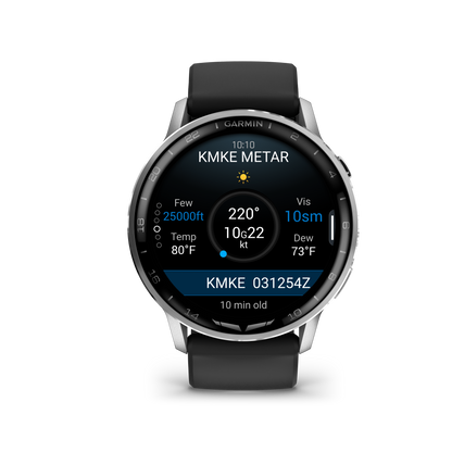 Garmin D2 Air X15 Aviator Smartwatch – Silver with Black Silicone Band