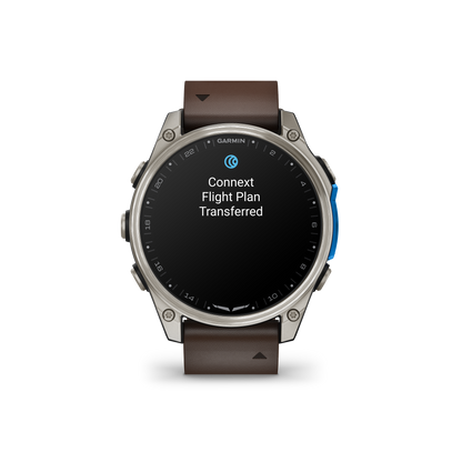 Garmin D2 Mach 2 Aviator Smartwatch: Titanium with Oxford Brown Leather Band (47 mm)