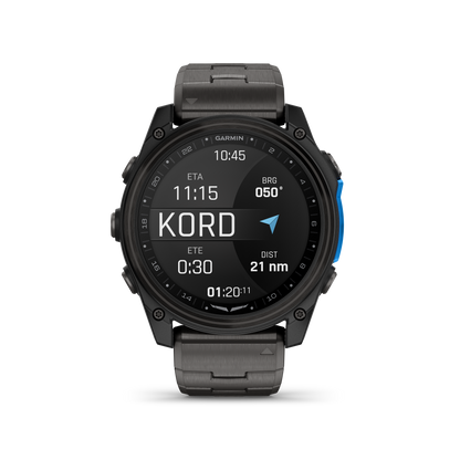 Garmin D2 Mach 2 Aviator Smartwatch: Carbon Gray DLC Titanium with Vented Titanium Bracelet (51 mm)