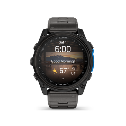 Garmin D2 Mach 2 Aviator Smartwatch: Carbon Gray DLC Titanium with Vented Titanium Bracelet (51 mm)