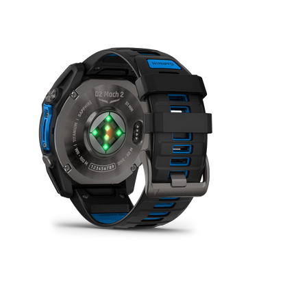 Garmin D2 Mach 2 Aviator Smartwatch: Carbon Gray DLC Titanium with Vented Titanium Bracelet (51 mm)