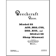 Essco Aircraft Aircraft Manual Beech 55,A,B,C,D,E & 58 Baron Maintenance-Shop Manual (55-590000-13E)