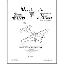 Essco Aircraft Aircraft Manual Beech 58P,PA & 58TC,TCA Baron Maintenance Manual (102-590000-5)