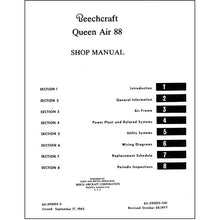 Essco Aircraft Aircraft Manual Beech Queen Air 88 Series Shop Manual (65-590015-5)