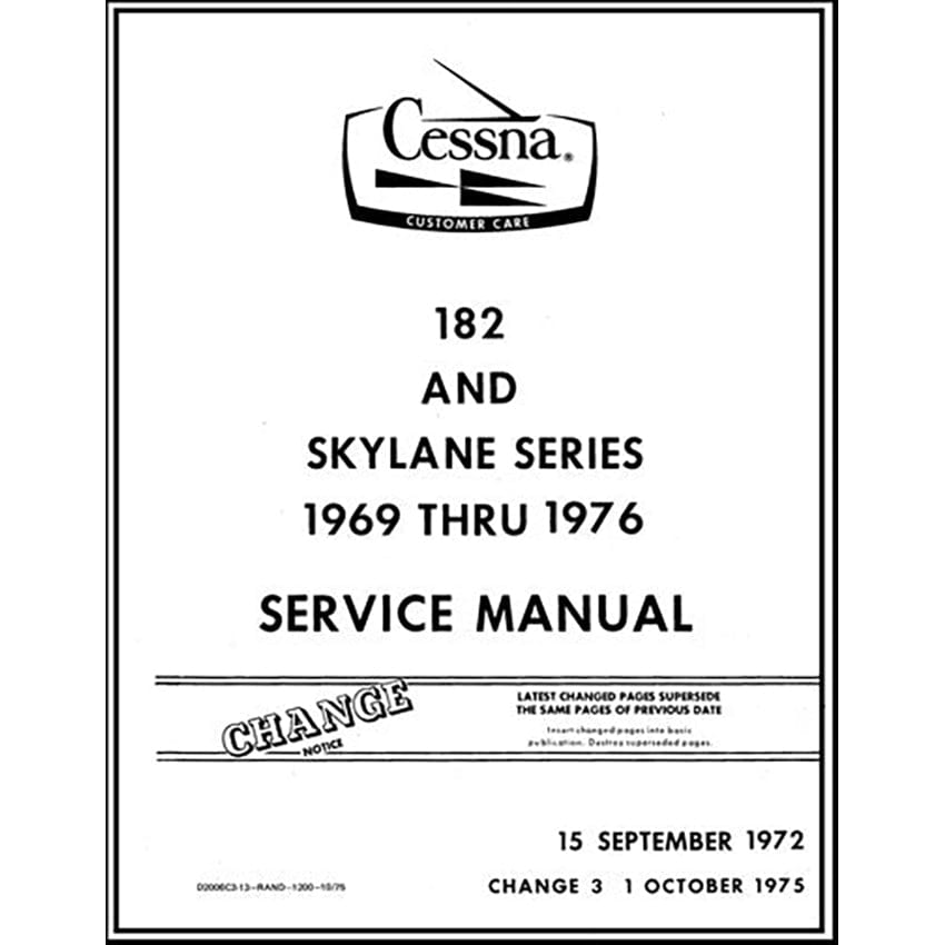 Cessna 182 Maintenance Manual 1969–76 | Essco Clear Reprint