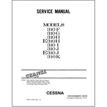 Essco Aircraft Aircraft Manual Cessna 310F,G,H,I,J,K 1961-66 Maintenance Manual (D455-13)