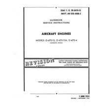 Essco Aircraft Aircraft Manual Continental 0-470-13-13A-4 1956 Service Instructions Manual (2R-0470-12)