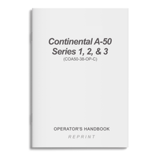 Essco Aircraft Aircraft Manual Continental A-50 Series 1,2,&3 Operator's Handbook (COA50-38-OP-C)