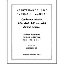 Essco Aircraft Aircraft Manual Continental A50, A65, A75, A80 Maintenance & Overhaul (COA50,65,75,80M)