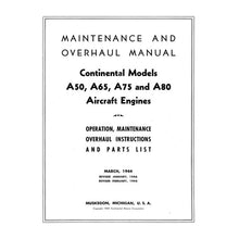 Essco Aircraft Aircraft Manual Continental A50, A65, A75, A80 Maintenance & Overhaul (COA50-OP-C)