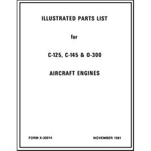 Essco Aircraft Aircraft Manual Continental C-125,C-145,O-300 1981 Illustrated Parts Catalog (X-30014)