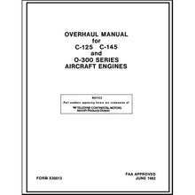 Essco Aircraft Aircraft Manual Continental C-125,C-145,O-300 1982 Overhaul Manual (X-30013)