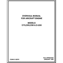 Essco Aircraft Aircraft Manual Continental C-75, C-85, C-90 & O-200 1984 Overhaul Manual (X30010)