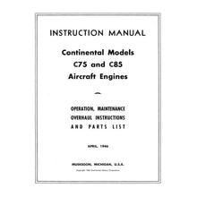 Essco Aircraft Aircraft Manual Continental C Series, C75, C85 Maintenance & Overhaul (COC75,85)