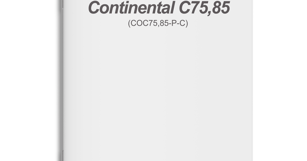 Continental C85 Engine Parts Catalog & Diagrams | Essco