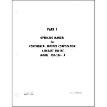 Essco Aircraft Aircraft Manual Continental FSO-526-A Overhaul Manual and Parts Catalog (COFSO526A62OHC)