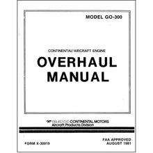 Essco Aircraft Aircraft Manual Continental GO-300 1981 Overhaul Manual (X-30019)