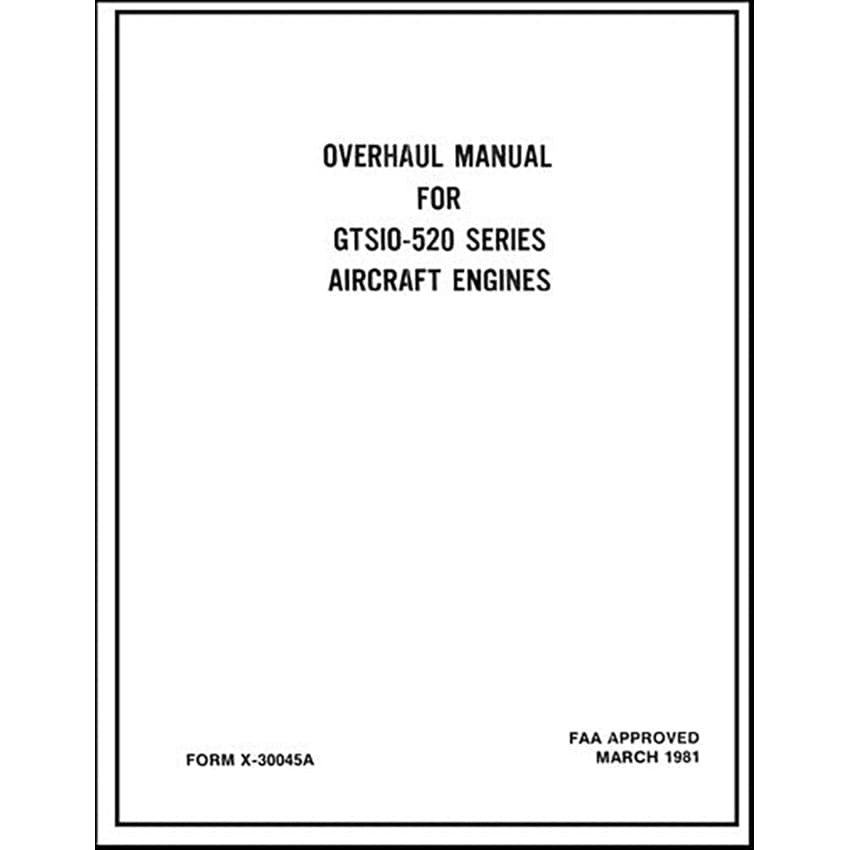 Essco Aircraft Aircraft Manual Continental GTSIO-520 Series 1981 Overhaul Manual (X30045ACOPY)