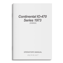 Essco Aircraft Aircraft Manual Continental IO-470 Series 1973 Operator's Manual (X30024)