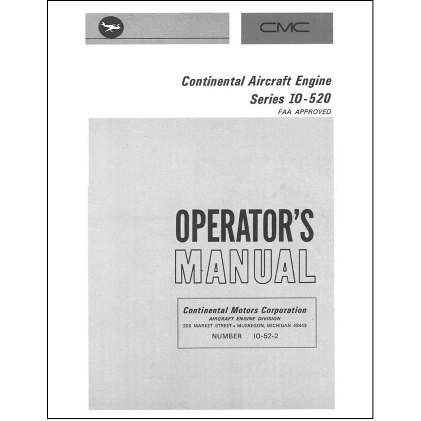 Essco Aircraft Aircraft Manual Continental IO-520 Series 1966 Operator's Manual (IO-52-2)