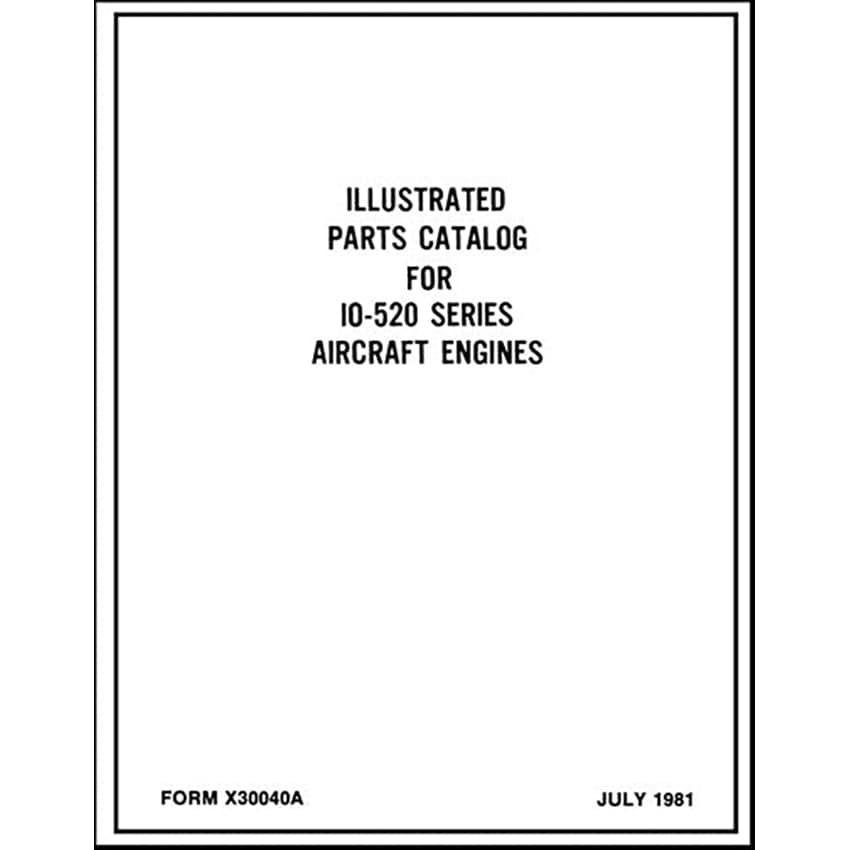Continental IO520 Parts Catalog Clear Engine Diagrams