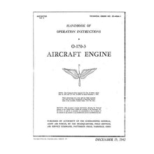 Essco Aircraft Aircraft Manual Continental O-170-3 Aircraft Engine Operator's Manual (02-40BA-1)