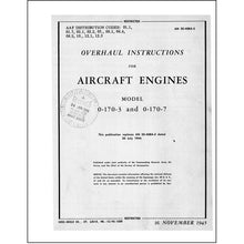 Essco Aircraft Aircraft Manual Continental O-170-3 and O-170-7 Overhaul Instructions (02-40BA-3)