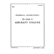 Essco Aircraft Aircraft Manual Continental O-200-5 Series Overhaul Instructions (COO2005-44-OH-C)