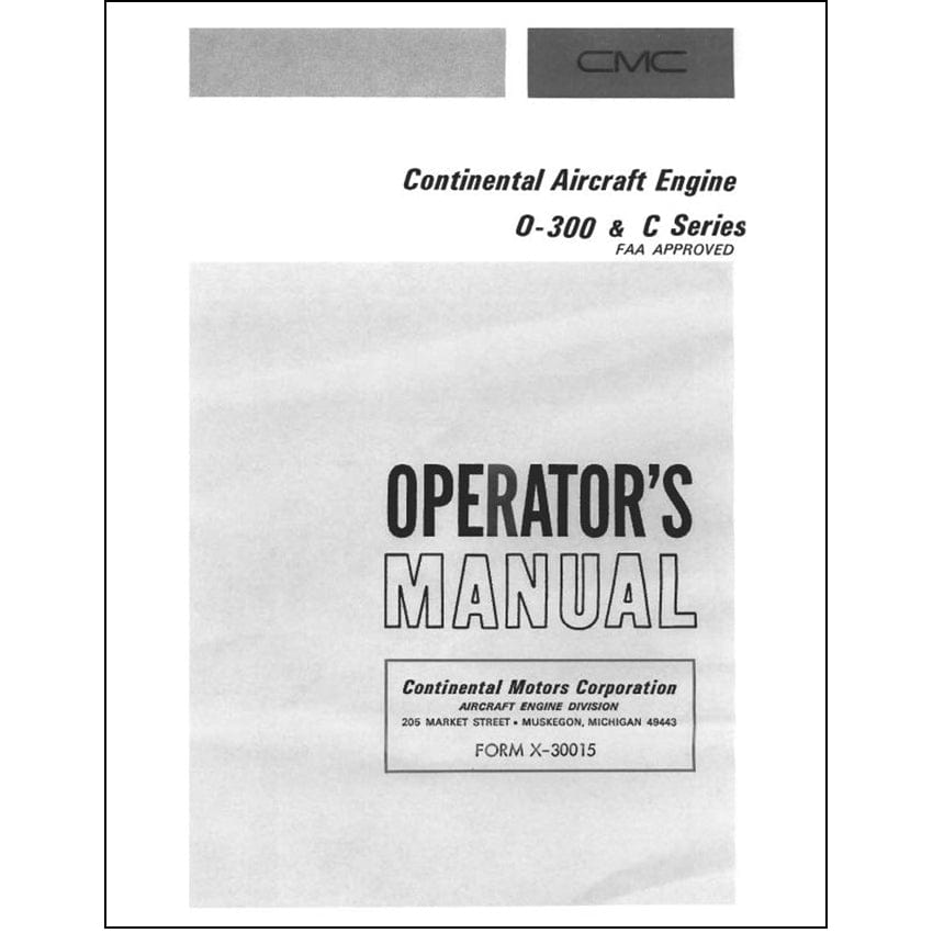 Continental O-300 Operator's Manual | Essco Aircraft Quality