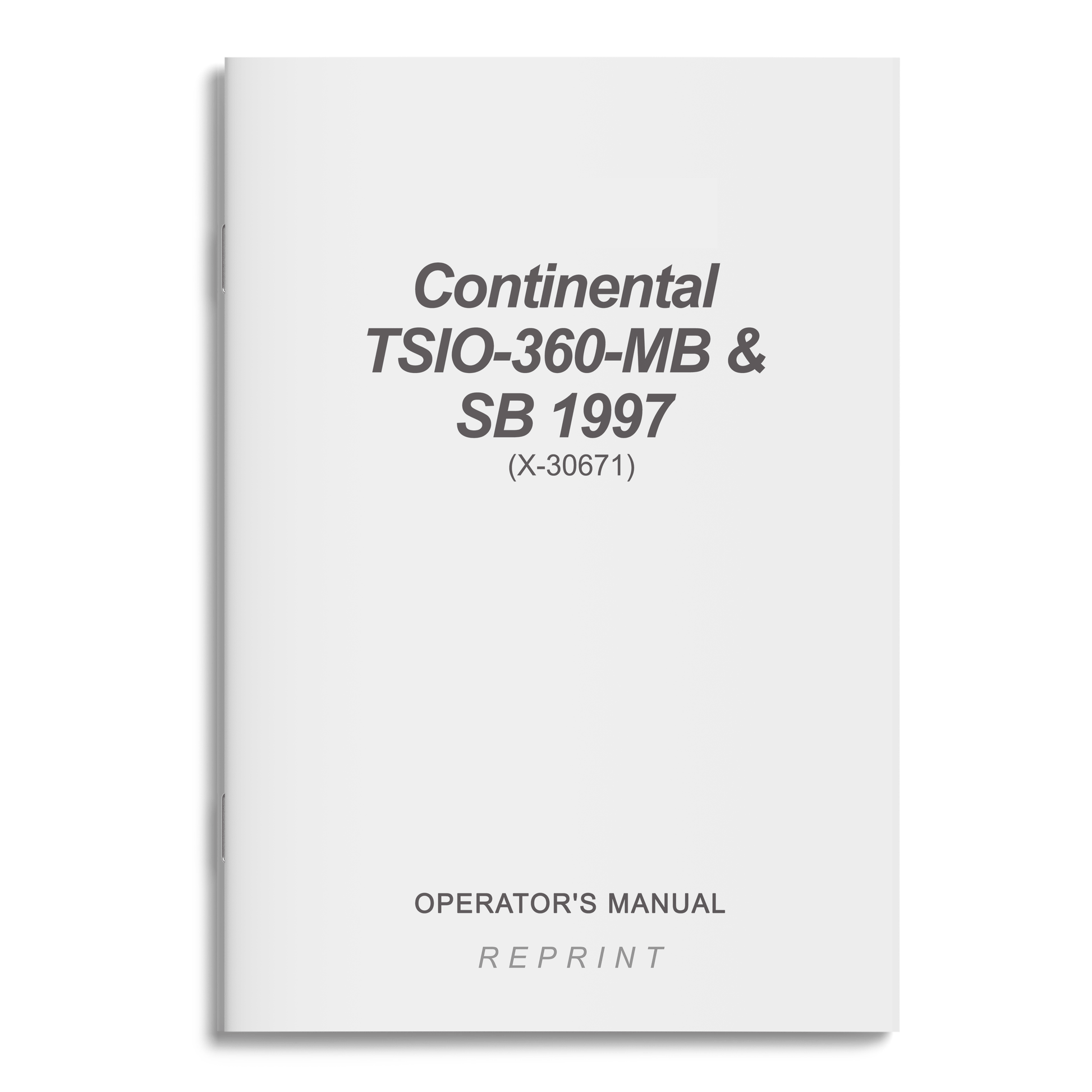 Essco Aircraft Aircraft Manual Continental TSIO-360-MB & SB 1997 Operator's Manual (X-30671)