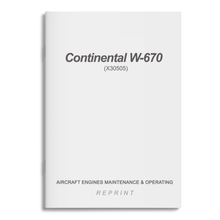 Essco Aircraft Aircraft Manual Continental W-670 Aircraft Engines Maintenance & Operating (AW7-A)