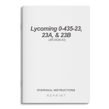 Essco Aircraft Aircraft Manual Lycoming 0-435-23, 23A, & 23B Overhaul Instructions (2R-0435-43)