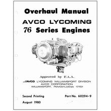 Essco Aircraft Aircraft Manual Lycoming 76 Series Engines 1980 Overhaul Manual (60294-9)