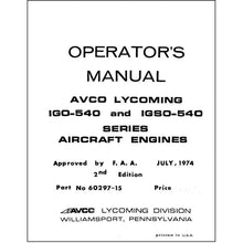 Essco Aircraft Aircraft Manual Lycoming IGO-540, IGSO-540 Series Operator's Manual (60297-15-1)