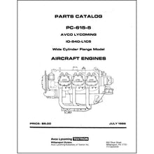 Essco Aircraft Aircraft Manual Lycoming IO-540-L1C5 1986 Wide Cylinder Parts Catalog 615-5 (615-5)