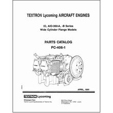 Essco Aircraft Aircraft Manual Lycoming IO, AIO-360-A,B Series Parts Catalog PC-406-1 (PC-406-1)