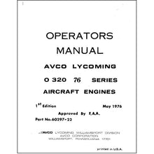 Essco Aircraft Aircraft Manual Lycoming O-320 76 Series 1976 Operator's Manual (60297-22)